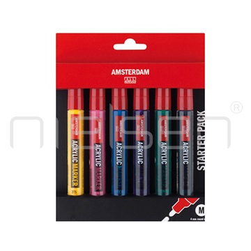 AMSTERDAM marker set 6 x M (4 mm) basic