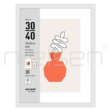 Wood_19 30 x 40 cm - bílá