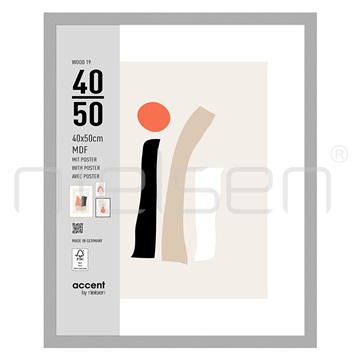 Wood_19 40 x 50 cm - stříbrná