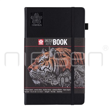 kniha Sakura Black sketchbook 13 x 21 cm