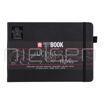 kniha Sakura Black sketchbook 21 x 14,8 cm