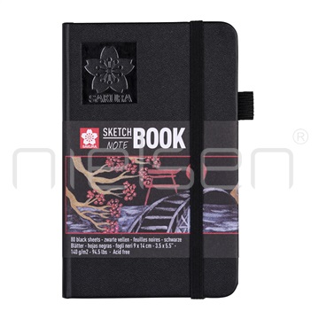 kniha Sakura Black sketchbook 9 x 14 cm