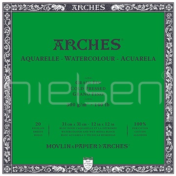 blok ARCHES Aquarell 300gms, 31x31cm, cold pr.