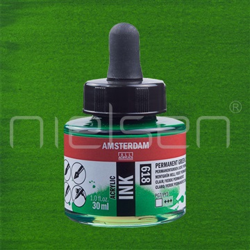 Acrylic-ink Amsterdam 30 ml - Perm. green lt