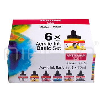 set Acrylic-ink Amsterdam 6 x 30 ml