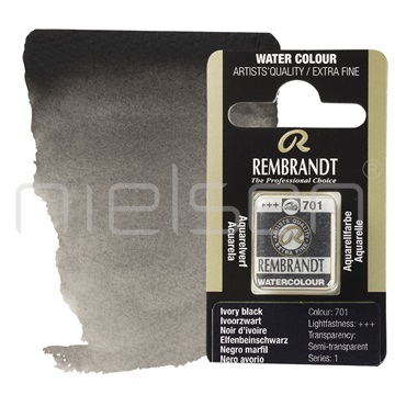 akvarel Rembrandt pánvička - Ivory black