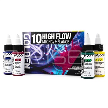 Akryl Golden - set HIGH FLOW Mixing, 10x30 ml