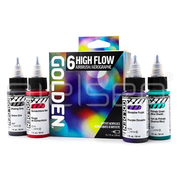 Akryl Golden - set High Flow Airbrush,6x30 ml