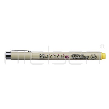 marker Sakura PIGMA Micron 05 - žlutá