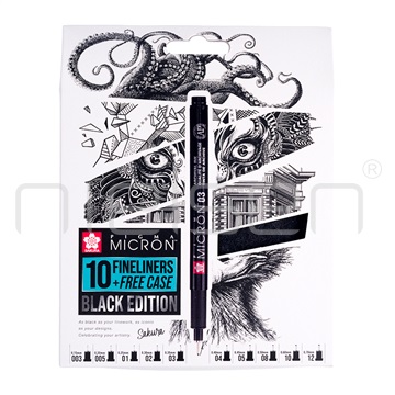 Sakura PIGMA Micron Black Edition set 10ks +pouzdo