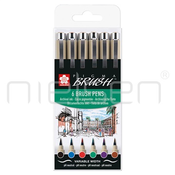 štětečkový marker PIGMA BRUSH - set 6 ks