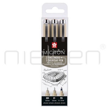 marker Sakura PIGMA Micron set 3 ks Urban