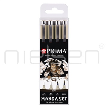 marker Sakura PIGMA Sepia Manga set 4 ks
