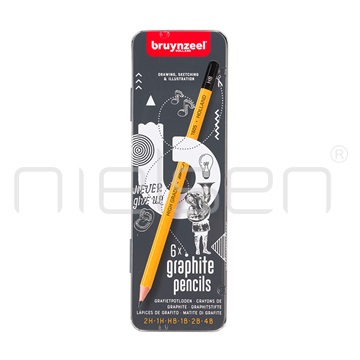 grafitové tužky Bruynzeel v plechovém pouzdře