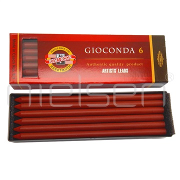 kreslící křída Gioconda 5,6 mm hnědočervená 6 ks