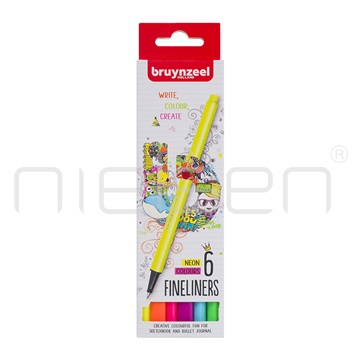 Bruynzeel Fineliner set 6 ks - NEON