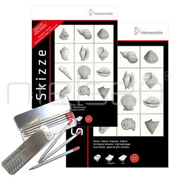 Hahnemühle skicák + sada tužek