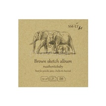Brown sketch album 9x9 cm, 135 gms