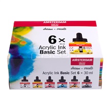 set Acrylic-ink Amsterdam 6 x 30 ml