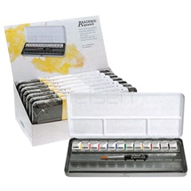 set Akademie akvarel 12x 1/2 pánvička + štětec