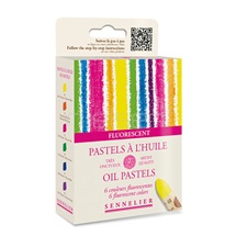 olejový pastel Sennelier - sada 6ks, Fluorescent