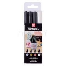 marker Sakura Pen Touch F - set 4 ks metal. barvy